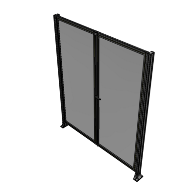 J4-2400-2000-0150-UYPTA SINGLE PANEL, DOUBLE DOOR-FRAME W/O HEADER-HANDLE ON RIGHT 2400MM X 2000MM  1/4" POLYCARB, ASSEMBLED