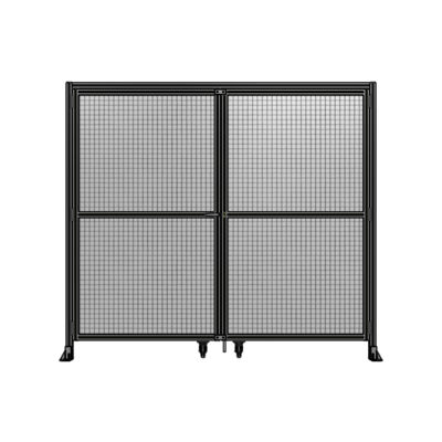 DOUBLE PANEL, DOUBLE DOOR-WITH HEADER-HANDLE ON LEFT 2135MM X 2400MM  1" MESH, AS A KIT