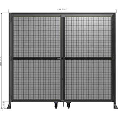 J5-2135-2400-0150-TYMTK DOUBLE PANEL, DOUBLE DOOR-WITH HEADER-HANDLE ON LEFT 2135MM X 2400MM  1" MESH, AS A KIT
