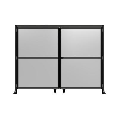 DOUBLE PANEL, DOUBLE DOOR-WITH HEADER-HANDLE ON RIGHT 2135MM X 2800MM  1/4" POLYCARBONATE, AS A KIT
