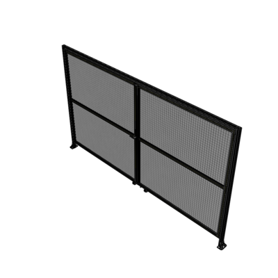J5-2135-3600-0150-TYMTA DOUBLE PANEL, DOUBLE DOOR-WITH HEADER-HANDLE ON LEFT 2135MM X 3600MM  1" MESH, ASSEMBLED