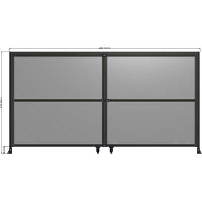 J5-2135-4000-0150-UYPTK DOUBLE PANEL, DOUBLE DOOR-WITH HEADER-HANDLE ON RIGHT 2135MM X 4000MM  1/4" POLYCARBONATE, AS A KIT