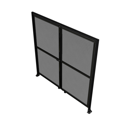 J5-2400-2400-0150-TYMTA DOUBLE PANEL, DOUBLE DOOR-WITH HEADER-HANDLE ON LEFT 2135MM X 2400MM  1" MESH, ASSEMBLED