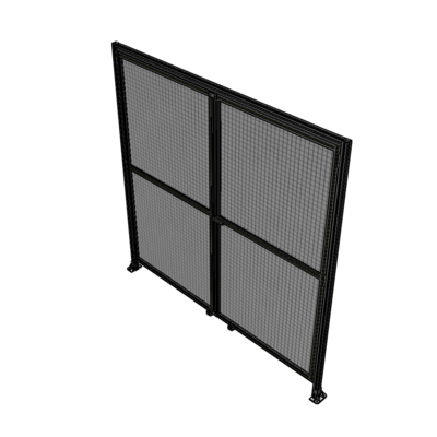 J5-2400-2400-0150-UYMTA DOUBLE PANEL, DOUBLE DOOR-WITH HEADER-HANDLE ON RIGHT 2135MM X 2400MM  1" MESH, ASSEMBLED