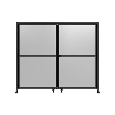 DOUBLE PANEL, DOUBLE DOOR-WITH HEADER-HANDLE ON RIGHT 2135MM X 2800MM  1/4" POLYCARBONATE, ASSEMBLED