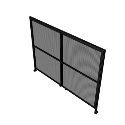 J5-2400-3200-0150-UYMTA DOUBLE PANEL, DOUBLE DOOR-WITH HEADER-HANDLE ON RIGHT 2135MM X 3200MM  1" MESH, ASSEMBLED