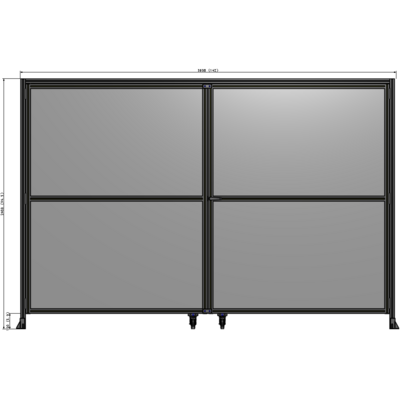 J5-2400-3600-0150-UYPTK DOUBLE PANEL, DOUBLE DOOR-WITH HEADER-HANDLE ON RIGHT 2135MM X 3600MM  1/4" POLYCARBONATE, AS A KIT