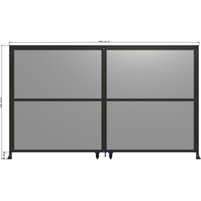 J5-2400-4000-0150-TYPTK DOUBLE PANEL, DOUBLE DOOR-WITH HEADER-HANDLE ON LEFT 2135MM X 4000MM  1/4" POLYCARBONATE, AS A KIT