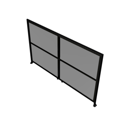 J5-2400-4000-0150-UYPTA DOUBLE PANEL, DOUBLE DOOR-WITH HEADER-HANDLE ON RIGHT 2135MM X 4000MM  1/4" POLYCARBONATE, ASSEMBLED