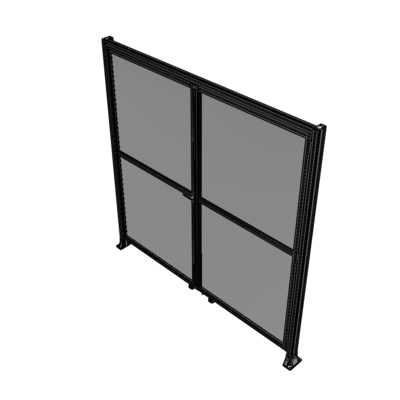 J7-2400-2400-0150-TYPTK DOUBLE PANEL, DOUBLE DOOR-FRAME W/ HEADER- HANDLE ON LEFT 2400MM X 2400MM  1/4" POLYCARB, AS A KIT