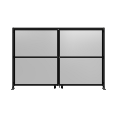 DOUBLE PANEL, DOUBLE DOOR-FRAME W/ HEADER- HANDLE ON LEFT 2400MM X 3600MM  1/4" POLYCARB, ASSEMBLED