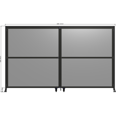J7-2400-4000-0150-TYPTA DOUBLE PANEL, DOUBLE DOOR-FRAME W/ HEADER- HANDLE ON LEFT 2400MM X 4000MM  1/4" POLYCARB, ASSEMBLED