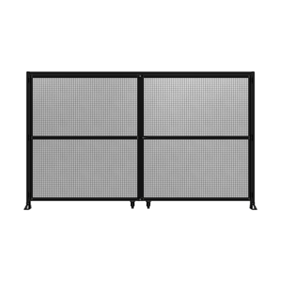 J7-2400-4000-0150-UYMTK DOUBLE PANEL, DOUBLE DOOR-FRAME W/ HEADER- HANDLE ON RIGHT 2400MM X 4000MM  1" MESH, AS A KIT