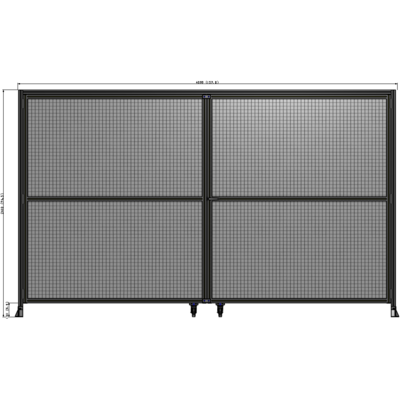 J7-2400-4000-0150-UYMTK DOUBLE PANEL, DOUBLE DOOR-FRAME W/ HEADER- HANDLE ON RIGHT 2400MM X 4000MM  1" MESH, AS A KIT