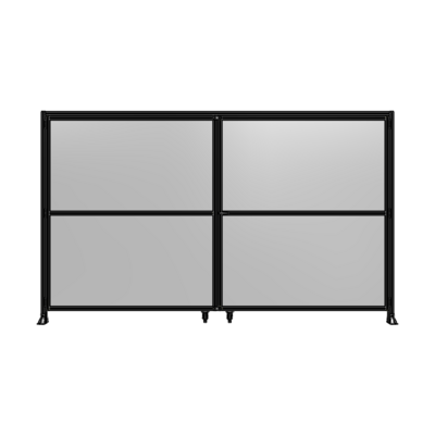DOUBLE PANEL, DOUBLE DOOR-FRAME W/ HEADER- HANDLE ON RIGHT 2400MM X 4000MM  1/4" POLYCARB, ASSEMBLED