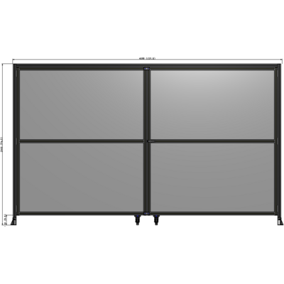 J7-2400-4000-0150-UYPTA DOUBLE PANEL, DOUBLE DOOR-FRAME W/ HEADER- HANDLE ON RIGHT 2400MM X 4000MM  1/4" POLYCARB, ASSEMBLED