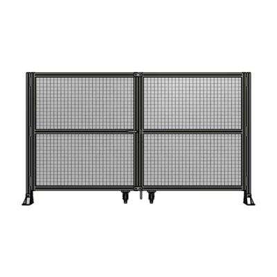 DOUBLE PANEL, DOUBLE DOOR-FRAME W/O HEADER-HANDLE ON LEFT 1400MM X 2400MM  1" MESH, AS A KIT