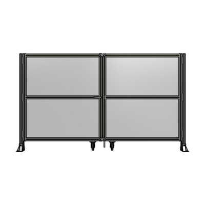 DOUBLE PANEL, DOUBLE DOOR-FRAME W/O HEADER-HANDLE ON LEFT 1400MM X 2400MM  1/4" POLYCARB, ASSEMBLED