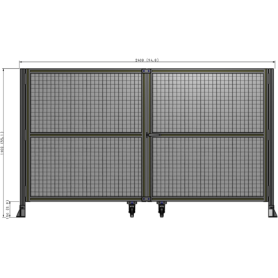 J8-1400-2400-0150-UYMTA DOUBLE PANEL, DOUBLE DOOR-FRAME W/O HEADER-HANDLE RIGHT 1400MM X 2400MM  1" MESH, ASSEMBLED