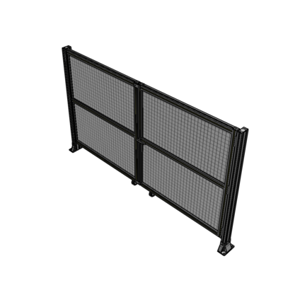 J8-1400-2400-0150-UYMTK DOUBLE PANEL, DOUBLE DOOR-FRAME W/O HEADER-HANDLE RIGHT 1400MM X 2400MM  1" MESH, AS A KIT