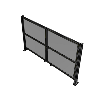 J8-1400-2400-0150-UYPTA DOUBLE PANEL, DOUBLE DOOR-FRAME W/O HEADER-HANDLE RIGHT 1400MM X 2400MM  1/4" POLYCARB, ASSEMBLED