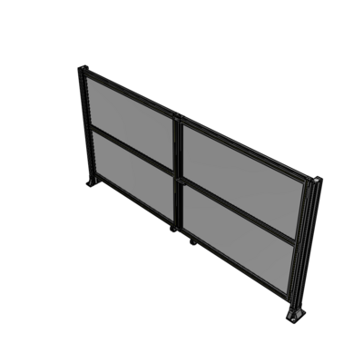 J8-1400-2800-0150-UYPTA DOUBLE PANEL, DOUBLE DOOR-FRAME W/O HEADER-HANDLE RIGHT 1400MM X 2800MM  1/4" POLYCARB, ASSEMBLED