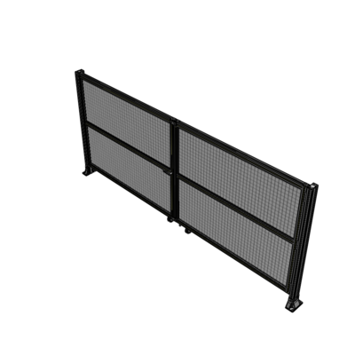 J8-1400-3200-0150-TYMTA DOUBLE PANEL, DOUBLE DOOR-FRAME W/O HEADER-HANDLE ON LEFT 1400MM X 3200MM  1" MESH, ASSEMBLED