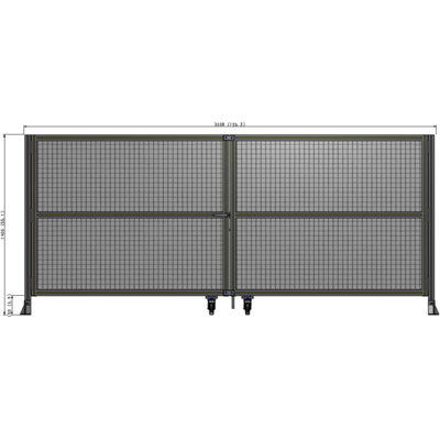 J8-1400-3200-0150-TYMTK DOUBLE PANEL, DOUBLE DOOR-FRAME W/O HEADER-HANDLE ON LEFT 1400MM X 3200MM  1" MESH, AS A KIT