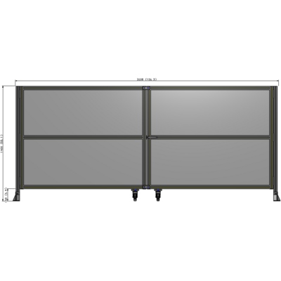 J8-1400-3200-0150-UYPTK DOUBLE PANEL, DOUBLE DOOR-FRAME W/O HEADER-HANDLE RIGHT 1400MM X 3200MM  1/4" POLYCARB, AS A KIT