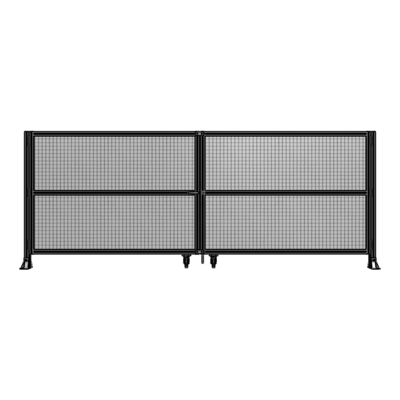 DOUBLE PANEL, DOUBLE DOOR-FRAME W/O HEADER-HANDLE ON LEFT 1400MM X 3600MM  1" MESH, AS A KIT