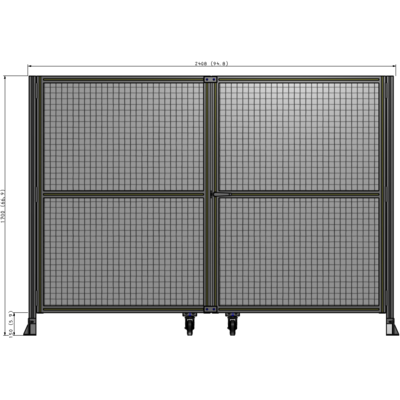 J8-1700-2400-0150-UYMTA DOUBLE PANEL, DOUBLE DOOR-FRAME W/O HEADER-HANDLE RIGHT 1700MM X 2400MM  1" MESH, ASSEMBLED