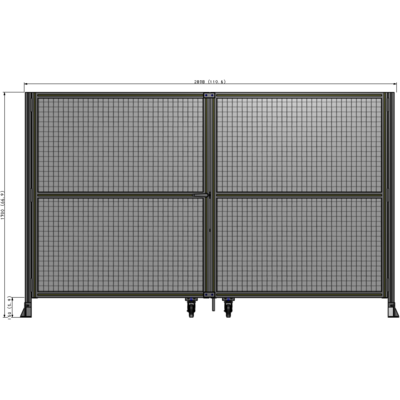 J8-1700-2800-0150-TYMTK DOUBLE PANEL, DOUBLE DOOR-FRAME W/O HEADER-HANDLE ON LEFT 1700MM X 2800MM  1" MESH, AS A KIT