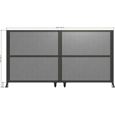J8-1700-3200-0150-UYMTK DOUBLE PANEL, DOUBLE DOOR-FRAME W/O HEADER-HANDLE RIGHT 1700MM X 3200MM  1" MESH, AS A KIT