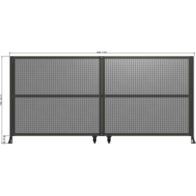 J8-1700-3600-0150-UYMTK DOUBLE PANEL, DOUBLE DOOR-FRAME W/O HEADER-HANDLE RIGHT 1700MM X 3600MM  1" MESH, AS A KIT