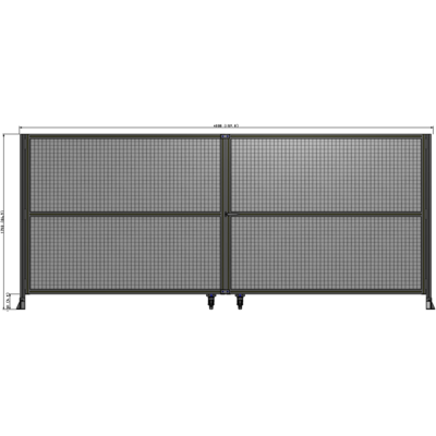 J8-1700-4000-0150-UYMTA DOUBLE PANEL, DOUBLE DOOR-FRAME W/O HEADER-HANDLE RIGHT 1700MM X 4000MM  1" MESH, ASSEMBLED