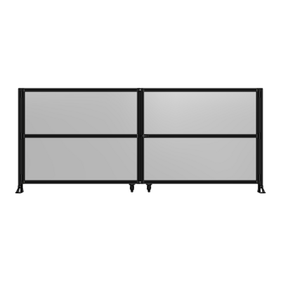 DOUBLE PANEL, DOUBLE DOOR-FRAME W/O HEADER-HANDLE RIGHT 1700MM X 4000MM  1/4" POLYCARB, ASSEMBLED