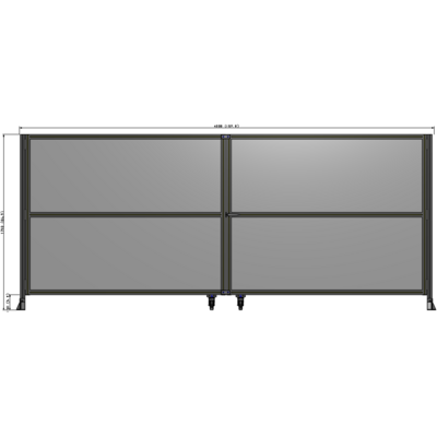 J8-1700-4000-0150-UYPTK DOUBLE PANEL, DOUBLE DOOR-FRAME W/O HEADER-HANDLE RIGHT 1700MM X 4000MM  1/4" POLYCARB, AS A KIT
