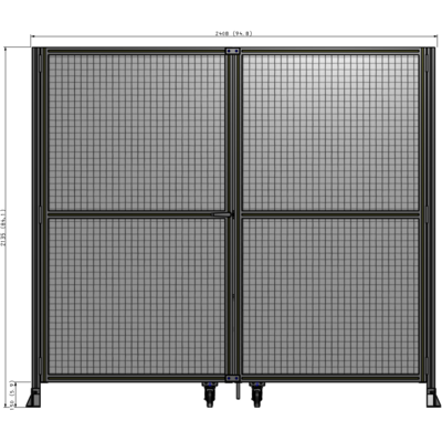 J8-2135-2400-0150-TYMTA DOUBLE PANEL, DOUBLE DOOR-FRAME W/O HEADER-HANDLE ON LEFT 2135MM X 2400MM  1" MESH, ASSEMBLED
