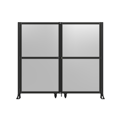 DOUBLE PANEL, DOUBLE DOOR-FRAME W/O HEADER-HANDLE ON LEFT 2135MM X 2400MM  1/4" POLYCARB, ASSEMBLED