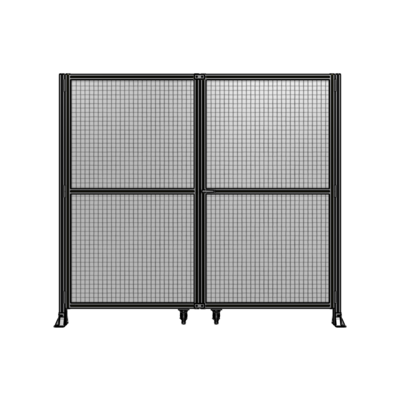 DOUBLE PANEL, DOUBLE DOOR-FRAME W/O HEADER-HANDLE RIGHT 2135MM X 2400MM  1" MESH, ASSEMBLED