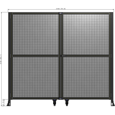J8-2135-2400-0150-UYMTA DOUBLE PANEL, DOUBLE DOOR-FRAME W/O HEADER-HANDLE RIGHT 2135MM X 2400MM  1" MESH, ASSEMBLED