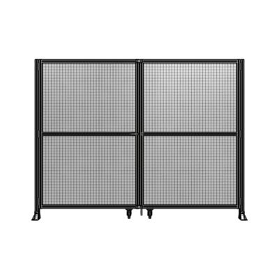 DOUBLE PANEL, DOUBLE DOOR-FRAME W/O HEADER-HANDLE ON LEFT 2135MM X 2800MM  1" MESH, ASSEMBLED
