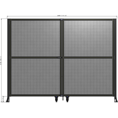 J8-2135-2800-0150-TYMTK DOUBLE PANEL, DOUBLE DOOR-FRAME W/O HEADER-HANDLE ON LEFT 2135MM X 2800MM  1" MESH, AS A KIT