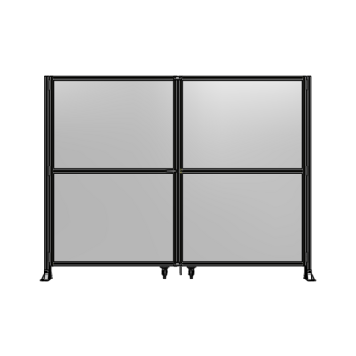 DOUBLE PANEL, DOUBLE DOOR-FRAME W/O HEADER-HANDLE ON LEFT 2135MM X 2800MM  1/4" POLYCARB, ASSEMBLED