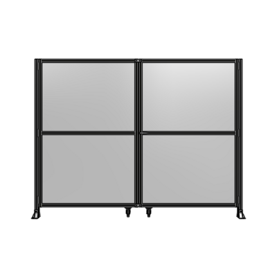 DOUBLE PANEL, DOUBLE DOOR-FRAME W/O HEADER-HANDLE RIGHT 2135MM X 2800MM  1/4" POLYCARB, ASSEMBLED
