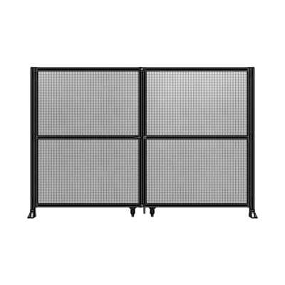 DOUBLE PANEL, DOUBLE DOOR-FRAME W/O HEADER-HANDLE ON LEFT 2135MM X 3200MM  1" MESH, ASSEMBLED