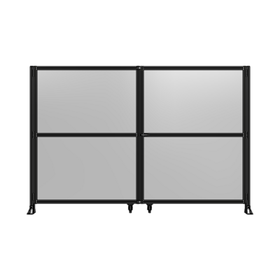 DOUBLE PANEL, DOUBLE DOOR-FRAME W/O HEADER-HANDLE RIGHT 2135MM X 3200MM  1/4" POLYCARB, ASSEMBLED