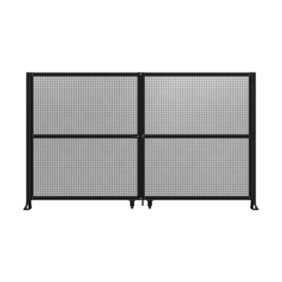 DOUBLE PANEL, DOUBLE DOOR-FRAME W/O HEADER-HANDLE ON LEFT 2135MM X 3600MM  1" MESH, ASSEMBLED