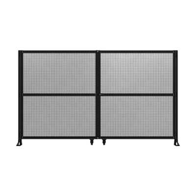 DOUBLE PANEL, DOUBLE DOOR-FRAME W/O HEADER-HANDLE RIGHT 2135MM X 3600MM  1" MESH, ASSEMBLED