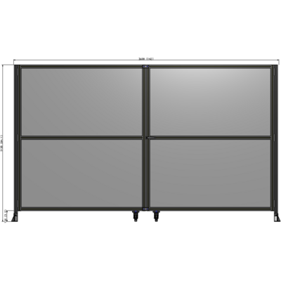 J8-2135-3600-0150-UYPTK DOUBLE PANEL, DOUBLE DOOR-FRAME W/O HEADER-HANDLE RIGHT 2135MM X 3600MM  1/4" POLYCARB, AS A KIT